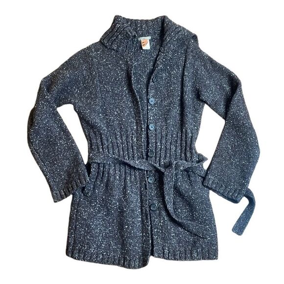 90s Vintage J Crew Knit Wool Open Duster Cardigan Wrap Sweater Medium - Picture 1 of 8